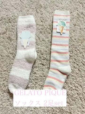 [미사용 새상품] 2족 세트 GELATO PIQUE 삭스 핑크 계열 삭스