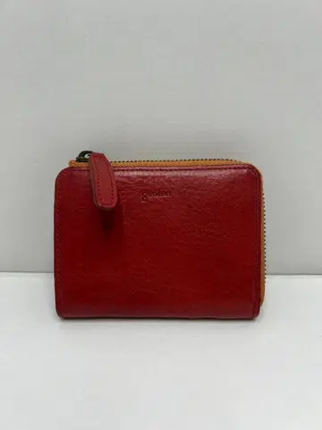 Genten 겐텐 천연 가죽 미니 지갑 레드
