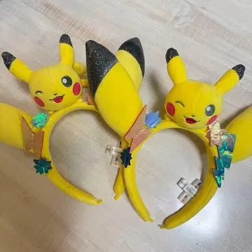 피카츄 귀 장식 머리띠 2개 세트