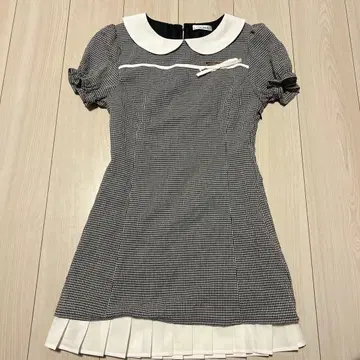 PriCHOU 깅엄 체크 미니 원피스