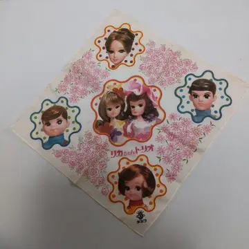 쇼와 레트로 타카라 초대 리카짱 트리오 손수건 당시 물건