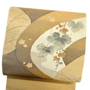 후쿠로 오비 금사 직조 잎 무늬 단풍 소사 기모노 123b p ms