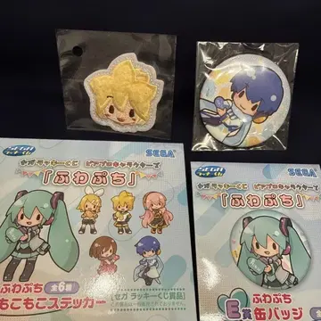 세가 럭키 쿠지 후와푸치 캔뱃지 씰 하츠네 미쿠