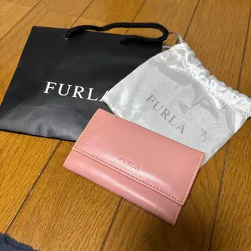 FURLA 핑크 가죽 키케이스