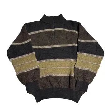 90s 하프 집 아크릴 풀오버 구제 의류