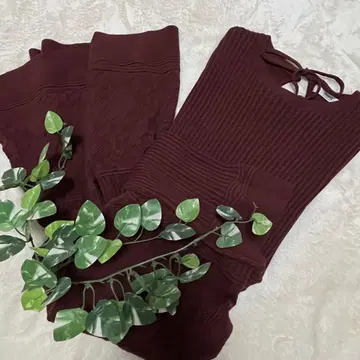 emmi atelier 니트 롱 원피스 보르도