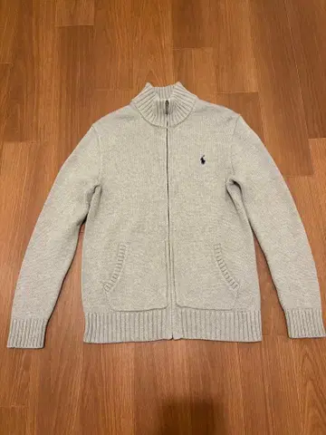 랄프 로렌 풀 집업 코튼 니트