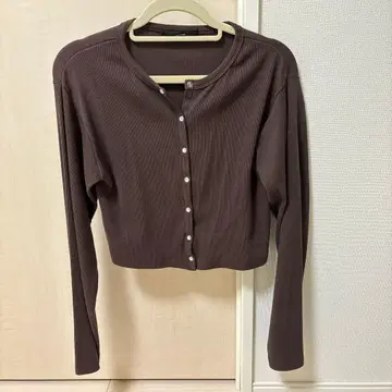 브라운 긴팔 가디건 F 사이즈