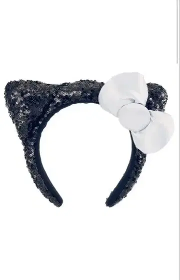 고양이 귀 리본 머리띠 블랙