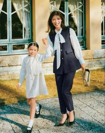 로페피크닉 리본 테이프 트위드 펄 버튼 베스트