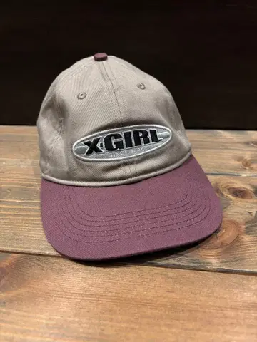 엑스걸 X-girl 여성용 라인 오벌 로고 6패널 캡