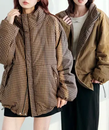 [ Kastsne ] 체크 충전솜 리버서블 아우터