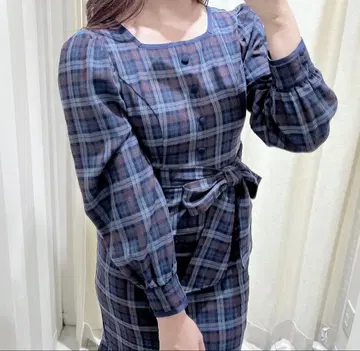 에블린 evelyn 체크 머메이드 머메이드 타이트 원피스