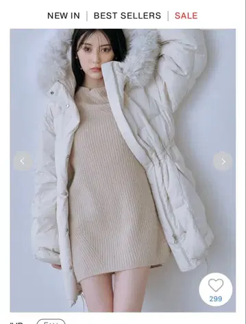 스나이델 니시카와 후드 퍼 미들 다운 아이보리 프리