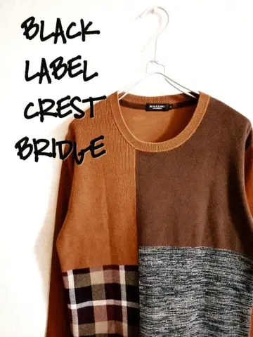 D222292 BLACK LABEL CRESTBRIDGE 배색 절개 니트