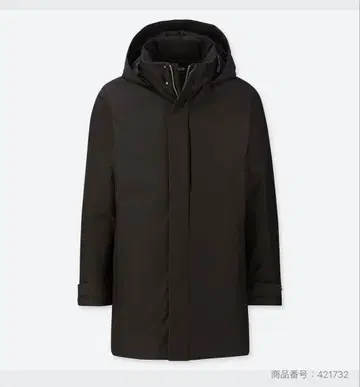 유니클로 하이브리드 다운 코트 블랙 L