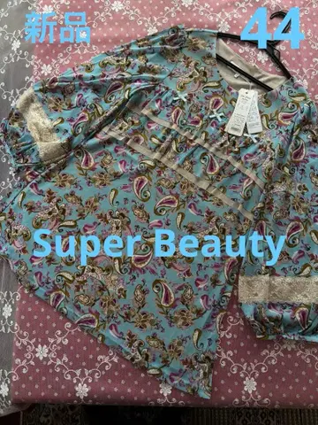 새상품 Super Beauty 페이즐리 무늬 파워넷 튜닉 44