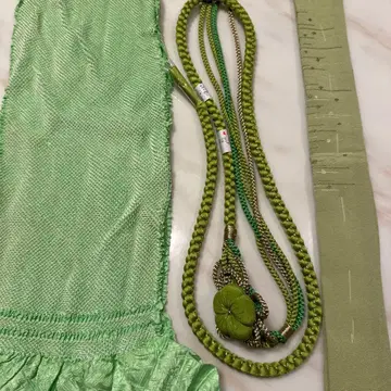 성인식 후리소데 순수 실크 미사용품 오비 묶음 3종 세트