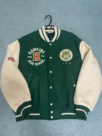 H&M x StrangerThings 베이스볼 자켓 바시티 자켓 XL