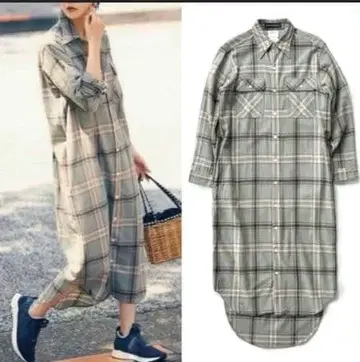 MADISONBLUE HAMPTON 울 체크 셔츠 원피스 00