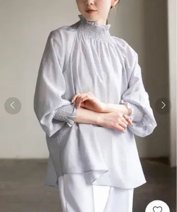 NOBLE 셔링 시어 블라우스 퍼플 36