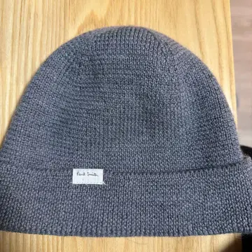 울 100% 그레이 니트 모자 폴스미스