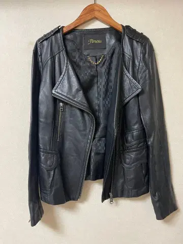 Jines 램 가죽 라이더 자켓 양가죽 블랙 38