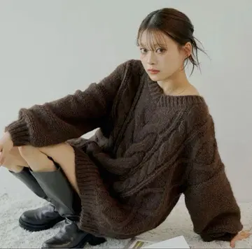 케이블 V 루즈 니트 원피스 치코 chico