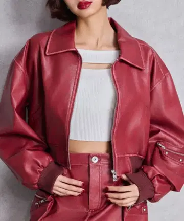 GYDA 제이다 인조 가죽 유틸리티 블루종