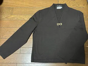 [ M 사이즈 ] salvatore ferragamo 브라운 가디건