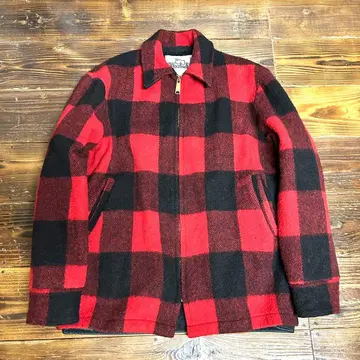 60s70s 울리치 체크 울 자켓 안감 보아 USA제