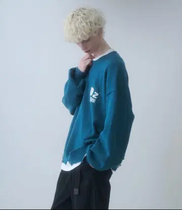 DOOPZ 로고 데미지 니트 - 로고 데미지 니트