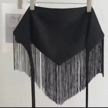 여성용 레이어드 새상품 프린지 장식 블랙 삼각형 스커트 랩 스커트 한국