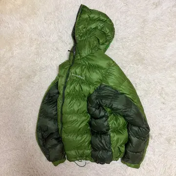 [ 레어 컬러 ] 몽벨 알파인 다운 후드티 그린 y2k S