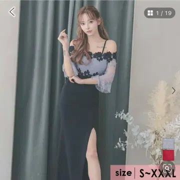 Tika 오픈 숄더 플라워 레이스 드레스 사이즈 L