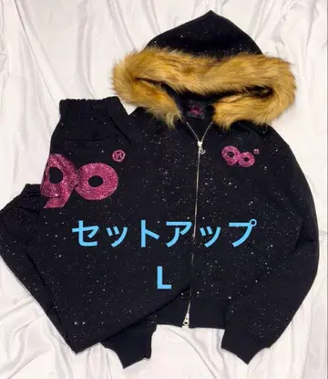 9090 girl OG 로고 글리터 셋업