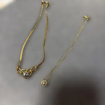 니나리치 골드 하트형 목걸이 2개 세트