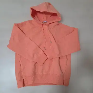 BAYFLOW 살몬 핑크 오렌지 후드 부착 니트 후드티
