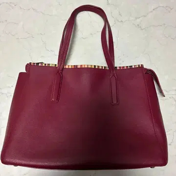 폴스미스 토트백 멀티 스트라이프 가죽 레드 A4 수납 가능