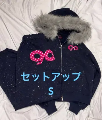 9090 girl 90 로고 글리터 퍼 셋업 S