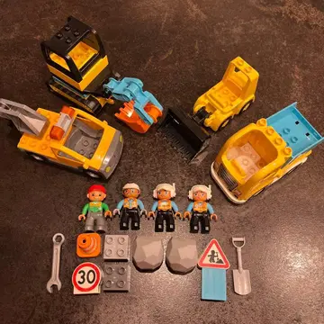 레고 듀플로 공사 차량 굴착기 트럭 불도저 견인차 외