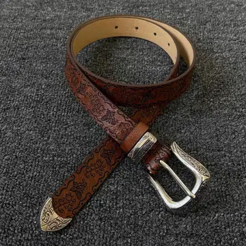 브라운 가죽 장식 벨트