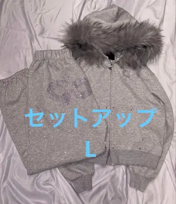 9090 girl 90 로고 글리터 퍼 집 셋업