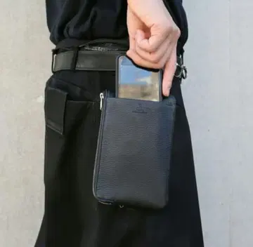 손이 자유로운 L자형 ZIP 파우치 / 장지갑 스카치 가드 가죽