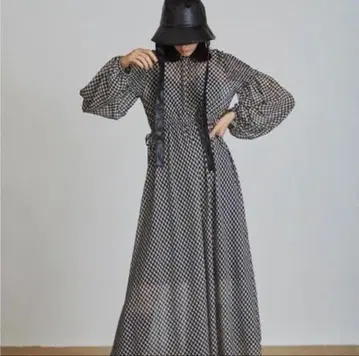 릴리 브라운 시어 깅엄 체크 원피스