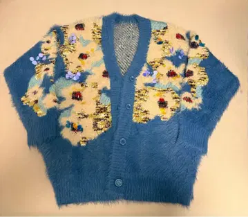 COEL 꽃무늬 비쥬 샤기 가디건