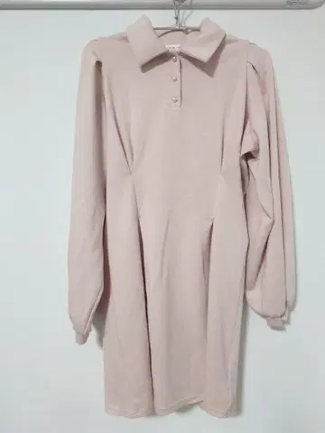 핑크 벌룬 슬리브 폴로 원피스