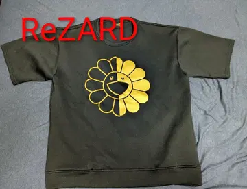 ReZARD 꽃의 웃는 얼굴 프린트 반팔 티셔츠