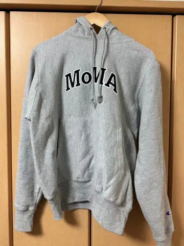 Champion MoMA 로고 후드 부착 후드티 S 그레이