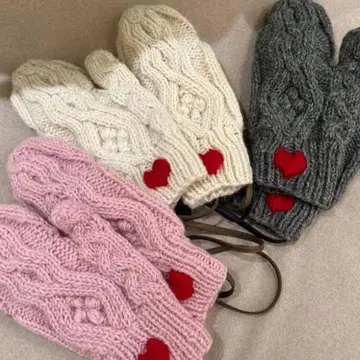 미튼 장갑 heart pink SeaRoomlynn